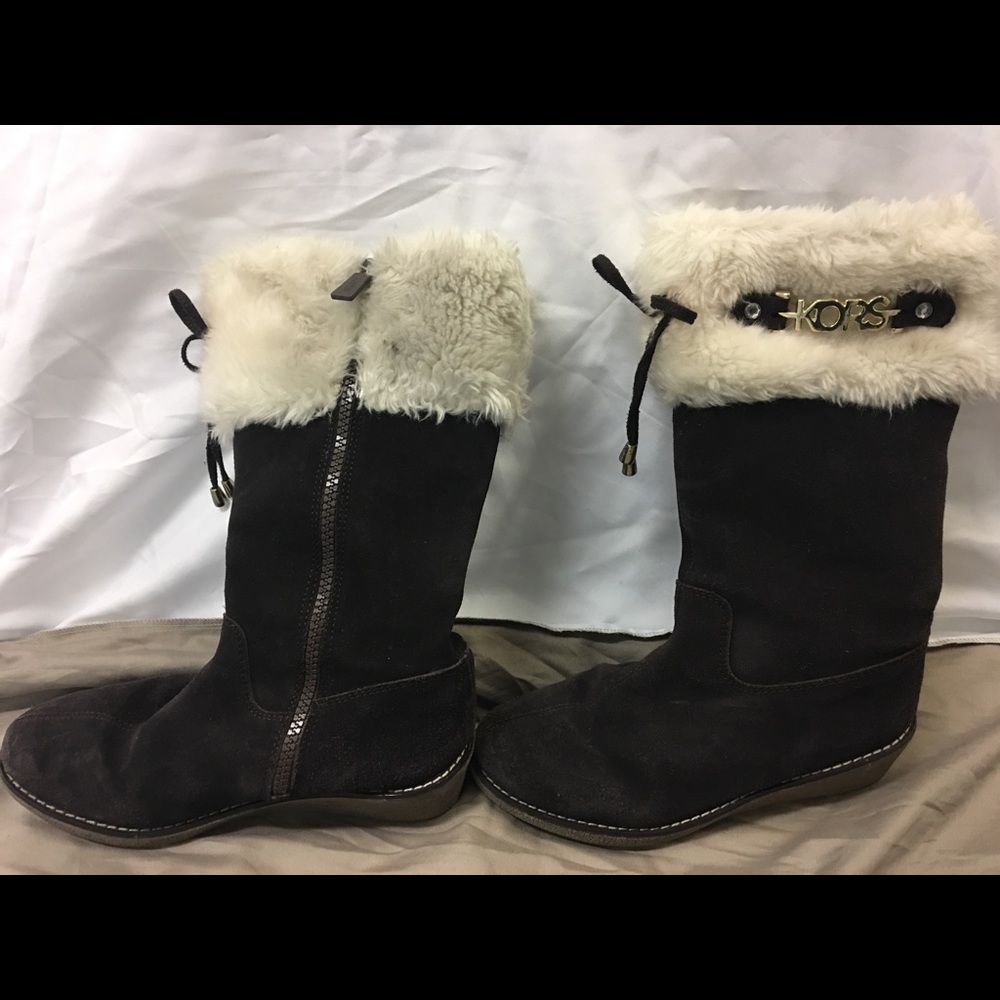 Stylish Michael Kors Brown Suede Boots